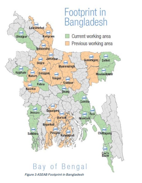 ASEAB Footprint in Bangladesh Map